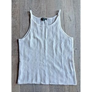 Wild Fable Women's Large‎ Beige Knit Sweater Cropped High Neck Tank Top